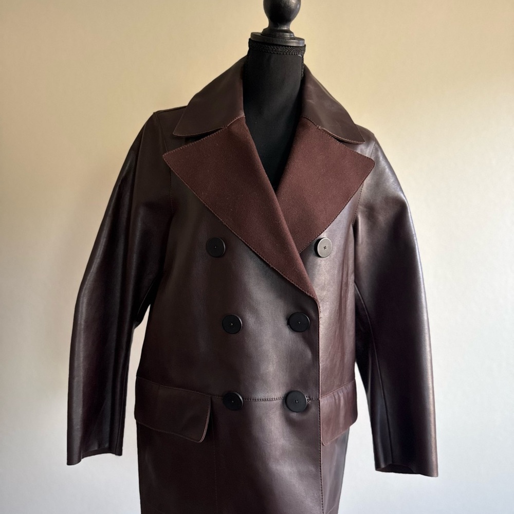 Massimo Dutti Limited Edition 100% Leather Coat – Like New